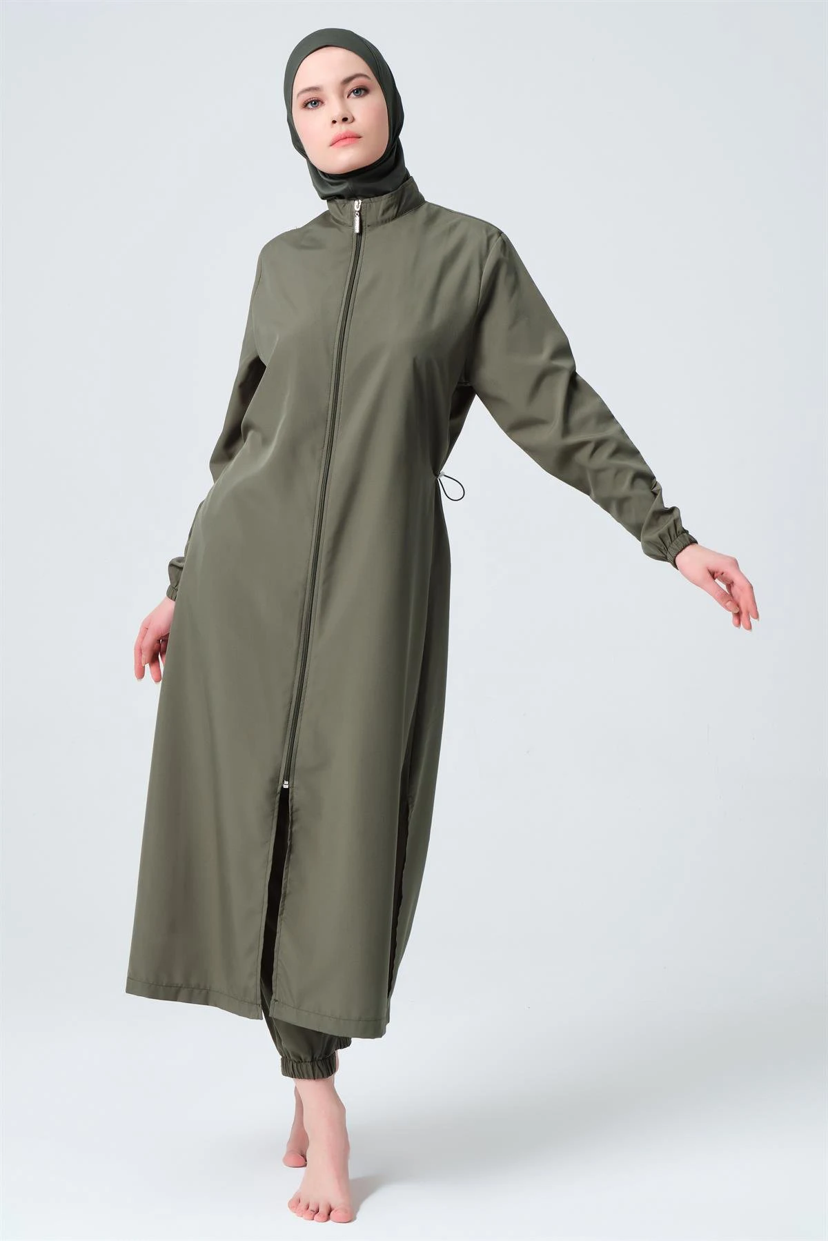 Muslim 3piece Long Burkini Swimsuit Islamic Full Cover Modest Swimwear Bathing suit oversize long skirt to knee woven swimwear