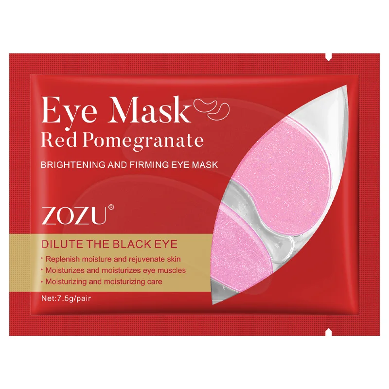 ZOZU Red pomegranate collagen hydrogel eye patch Remove pouch Dark circles hot cold eye mask gel steam eye mask