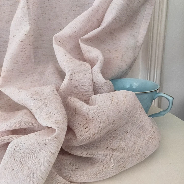 2022 New Customization Curtain Fabrics Textiles Soft Tulle Mesh Fabric Linen Tulle Curtain Fabric
