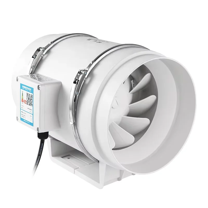 Full plastic in line duct fan ventilating fan strong power ventilation exhaust fan