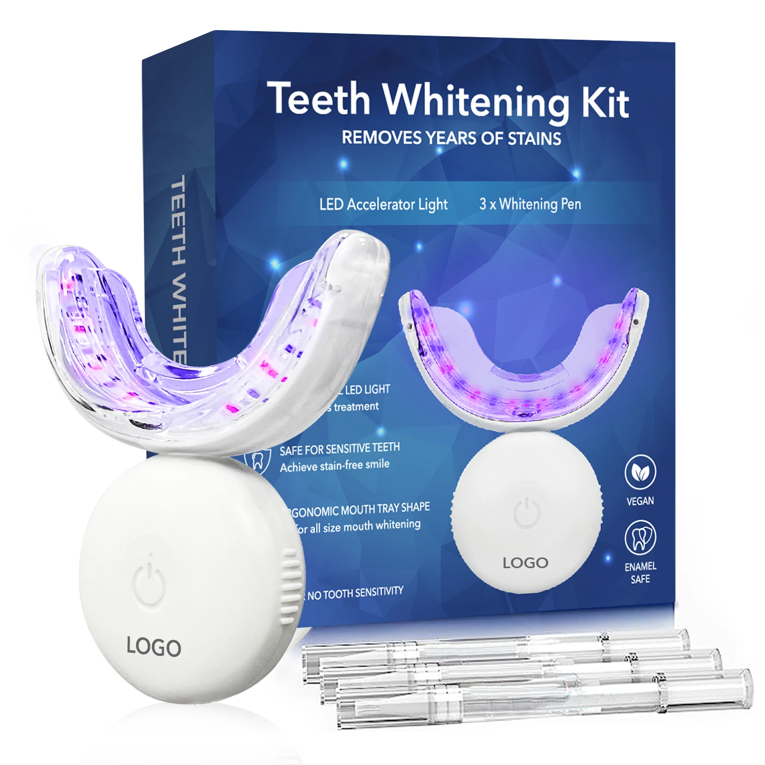 Rechargeable Wireless LED Light Teeth Whitening Gel Tooth Whitening Kit