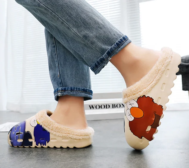 Wholesale winter fur yeez slipper negr yezzy men women shoe yeezy slides with low price