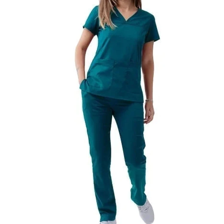 Cotton Polyester STRETCH Design Hospital Uniformes Nursing Uniforms Medical Scrubs Cvc Fabric Medical Scrubs Suits