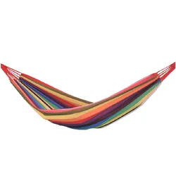 Family using thick canvas comfortable outdoor camping hammock multipurpose outing equipment provide clearance service
