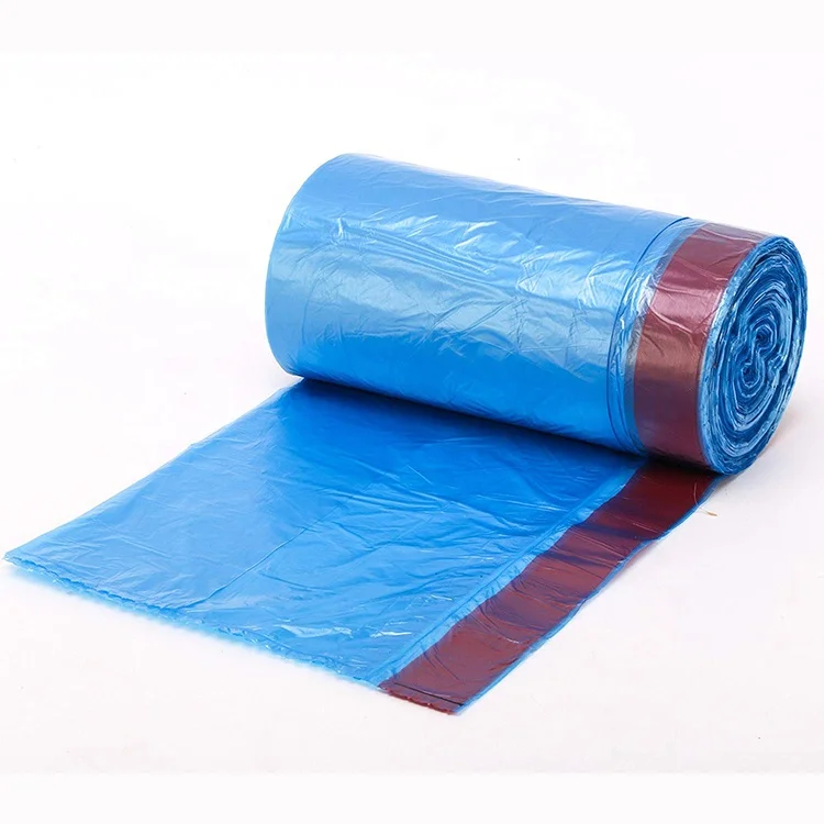 1Roll High Quality Trash Bags Garbage Bag Storage Kitchen Garbage Box 15pcs/roll Household Disposable PE Drawstring Handles