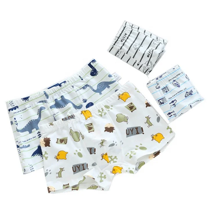 
Boy Underpants With Cartoon Printing Boxer Cotton Underwear For Children Kids Cute Animal Logo Teen Underwear 12PCS/SETS 