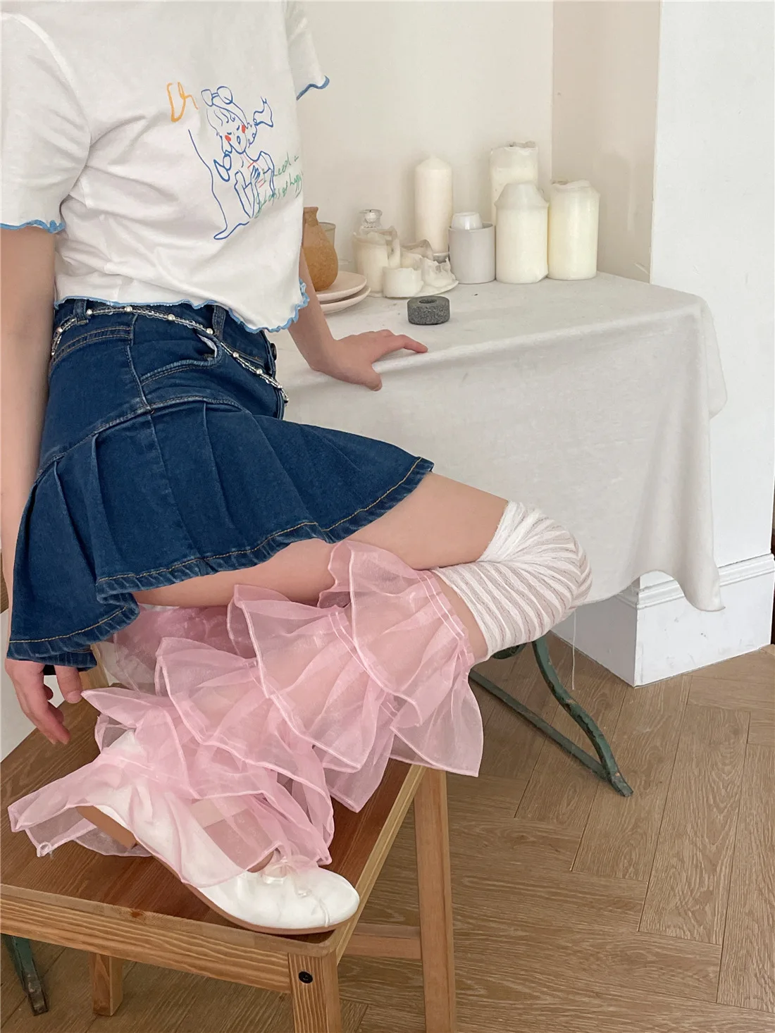 New product niche Spicy Girl Sweet Cool Pure Lust Style Subcultural Lace Splicing Leg Covers Stacked Socks