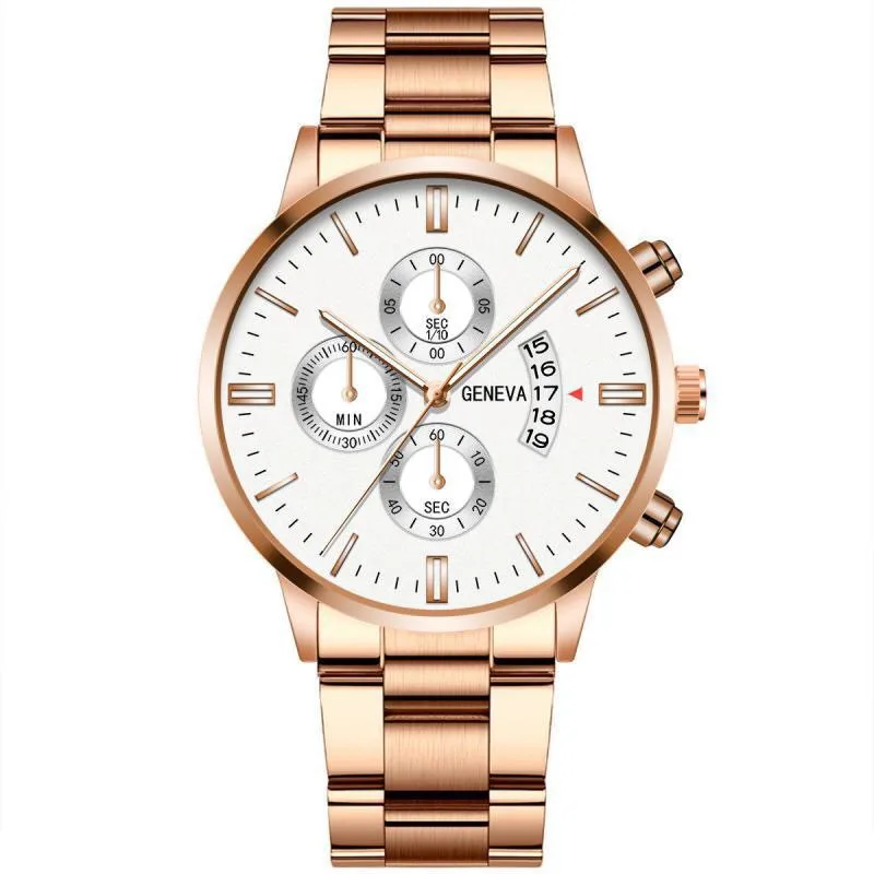 Wholesale Alloy Fashion Stainless Steel Quartz Watch Classic Boy Geneva Gold Watches for Men