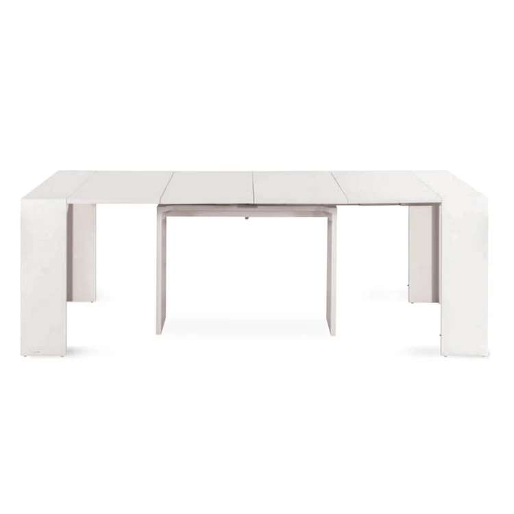 2023 new arrival space saving table white dining table extendable console table for home