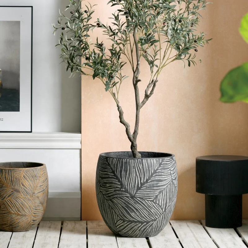 Новый дизайн цементный цветочный плантатор производитель большой размер в наличии высокопрочные цветочные горшки и украшение