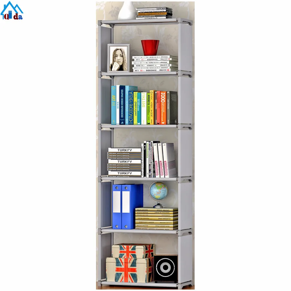 Diy PP Plastic Magic Bookcase 8 Cubes Corner Bookshelves Small White Cube Shelves Bookshelf