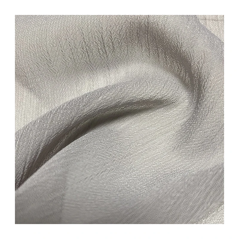 75D 100% Polyester Crinkle Chiffon Fabric Textile Material Price Per Yard Dyed Soft Crepe Chiffon Fabric