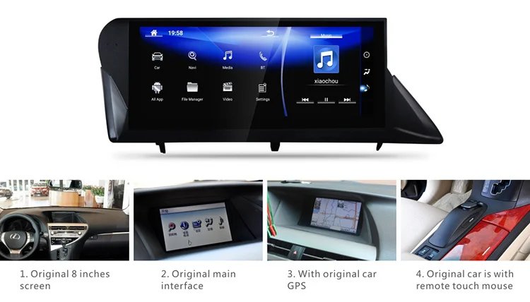High Quality Screen Resolution 1280x480 with Remote Mouse 10.25 Inch Apply to Lexus Rx 2009 2014