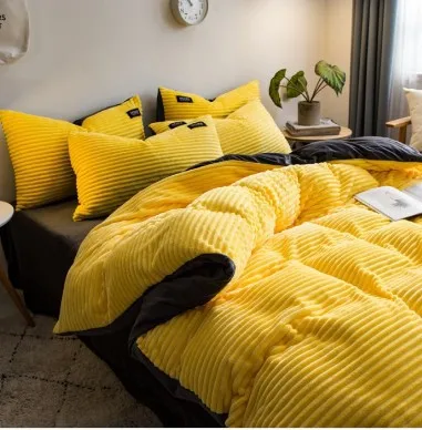 
 Прямая поставка с завода, волшебный Бархатный комплект, толстый однотонный зимний комплект из четырех вельветовых постельных принадлежностей  