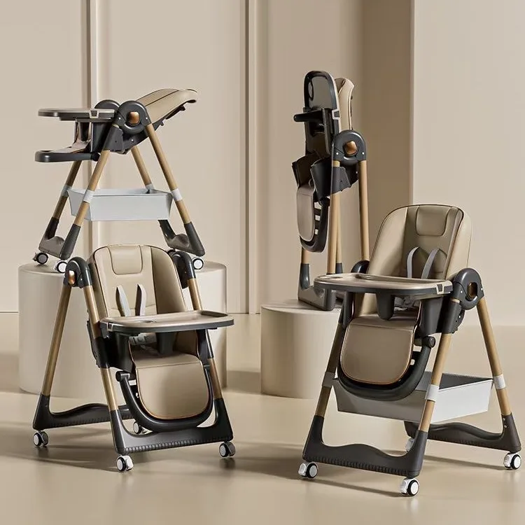 OEM Baby High Chair With Adjustable Height Foldable Strong Bearing Baby Dinning Chair with 7 Gears