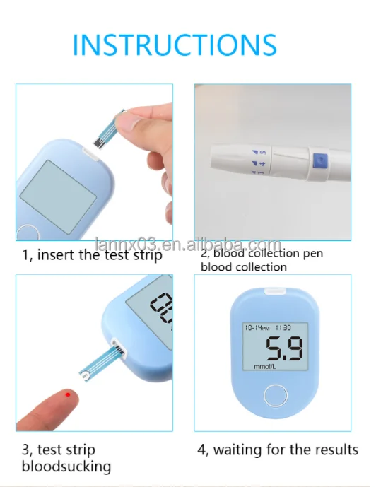 LANNX uACCU G6 Custom Diabetes products Digital Blood Glucose Meter with glucose Test strips Blood Glucose Monitoring Meter