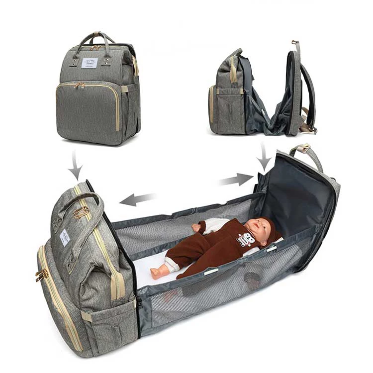 3 в 1 Пеленки многофункциональный по индивидуальному заказу с регулируемым размером сумка рюкзак для подгузников большой емкости сумка из узорчатой ткани для детской кроватки