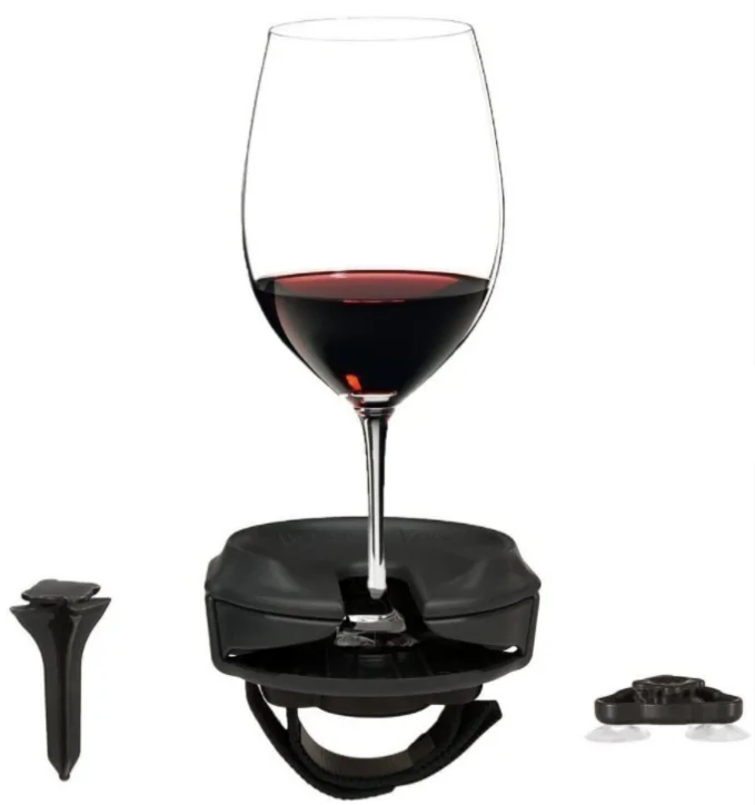 Уличный держатель для Винных Бокалов, 3 насадки включают в себя колышки для газона, основание на присоске для лодок и горячих ванн, ремешок для стульев внутреннего дворика