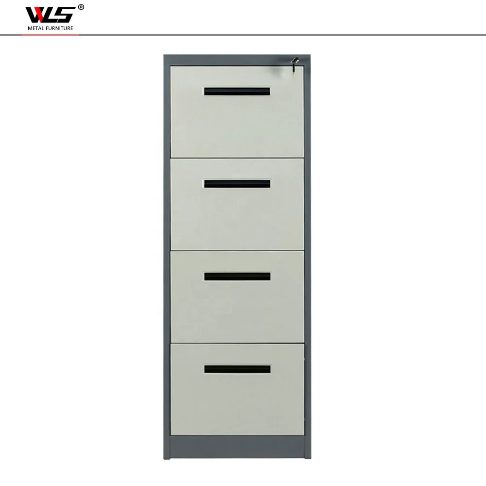 Easy Assemble Office Cabinet Vertical Metal 4 Drawer Filing Cabinet