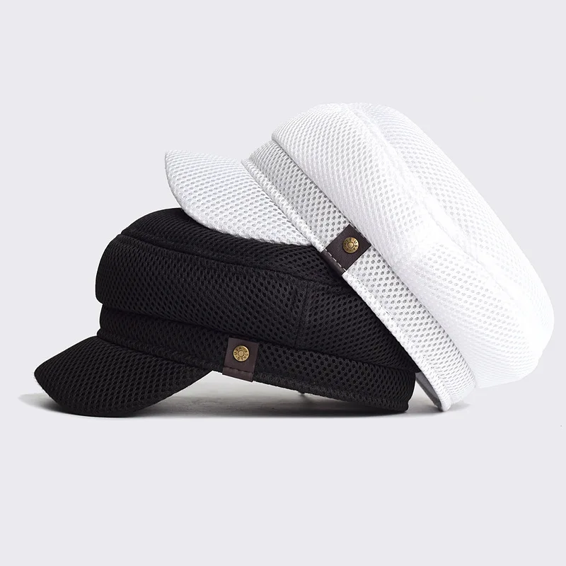 Summer Casual Men Women Mesh Breathable Beret Hat Ivy Hat Male Sun Sport Caps Dad Caps Travel Outdoor