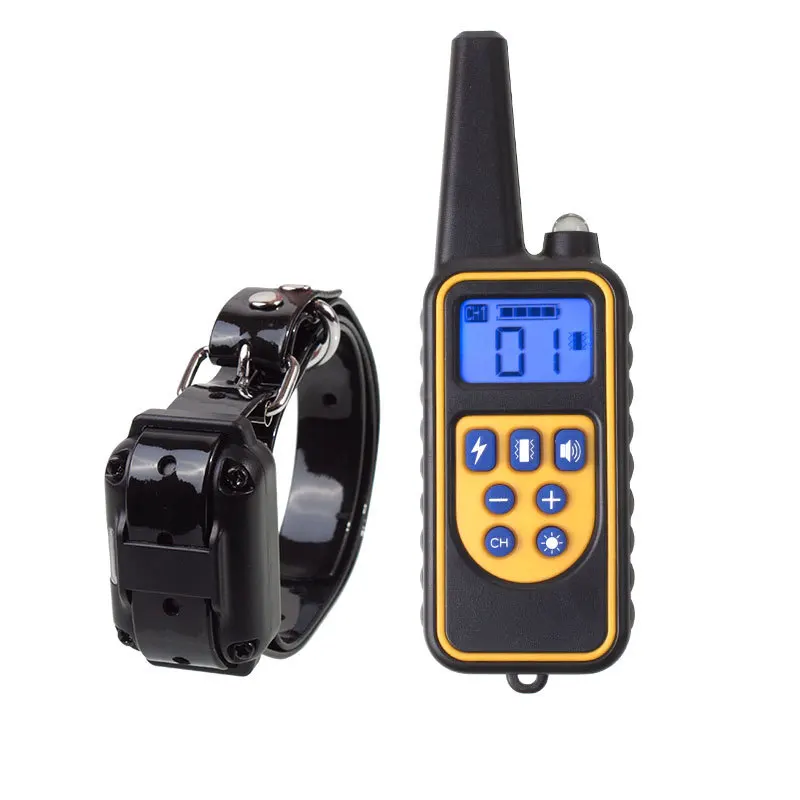 
800m Electric Dog Training Collar Pet Remote Control Waterproof Rechargeable with LCD Display for All Size Shock Vibration Sound 