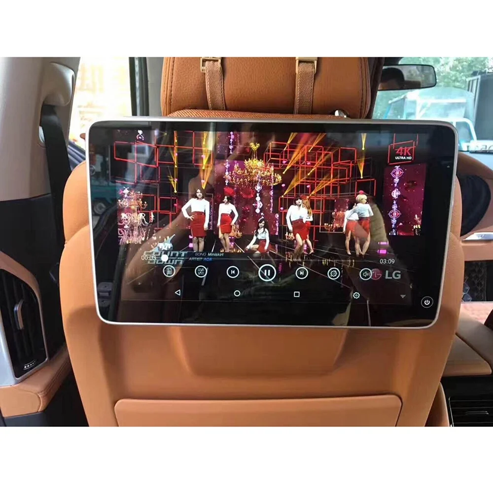 AZTON Car TV Rear Row Headrest Monitor Special For BMW Series 5 7 X5 X6 F15 F16 Android 12 Multimedia Touch Screen