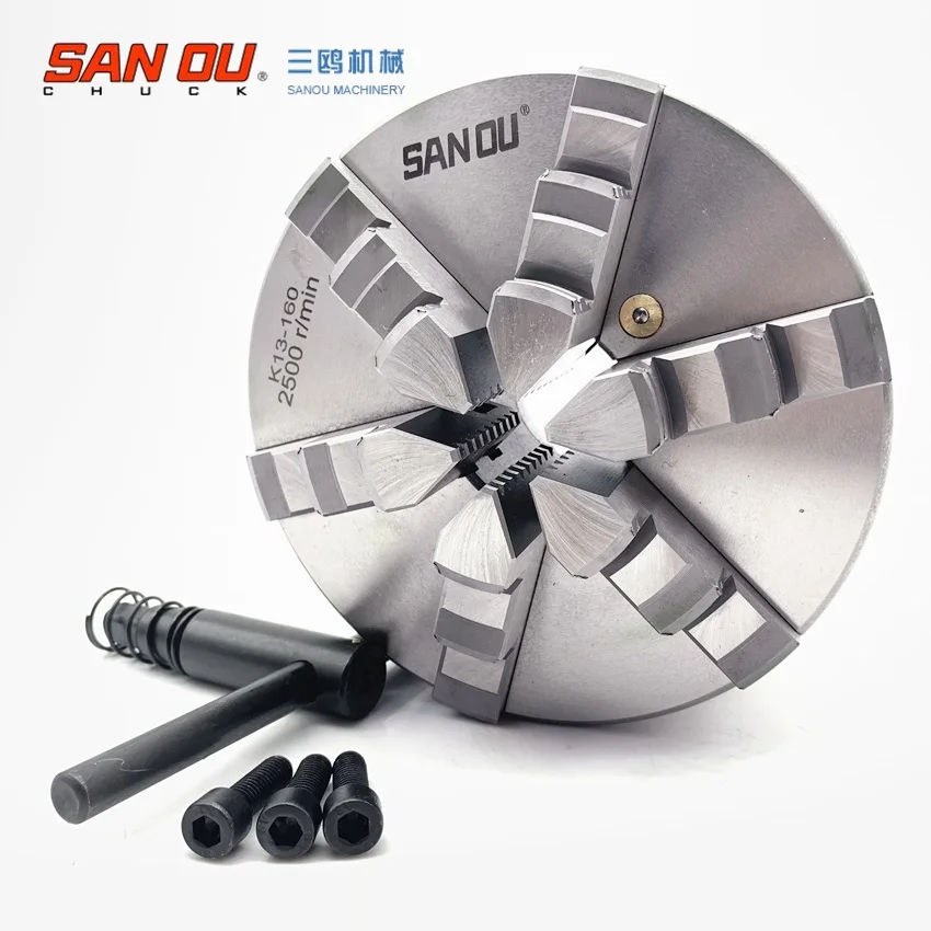 6 Jaw Chuck Sanou Metal Chuck K13 Series 100MM 125MM 160MM 200MM 250MM