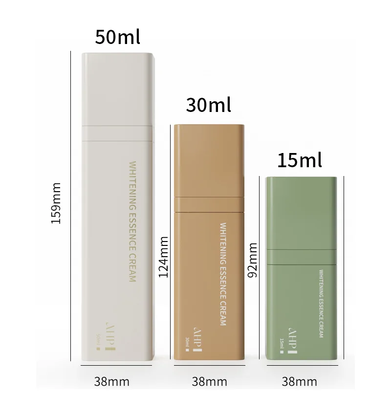 Free Sample Acrylic Serum Lotion Twist up Bottles 15Ml 30Ml 50Ml Square Airless Pump Bottle Cosmetic Skincare Packaging