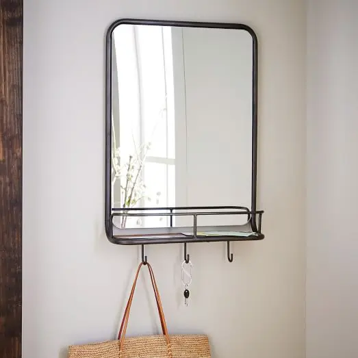 Nordic Metal Frame Wall Mirror shelf With Hooks espejos modernos mirrors decor wall home