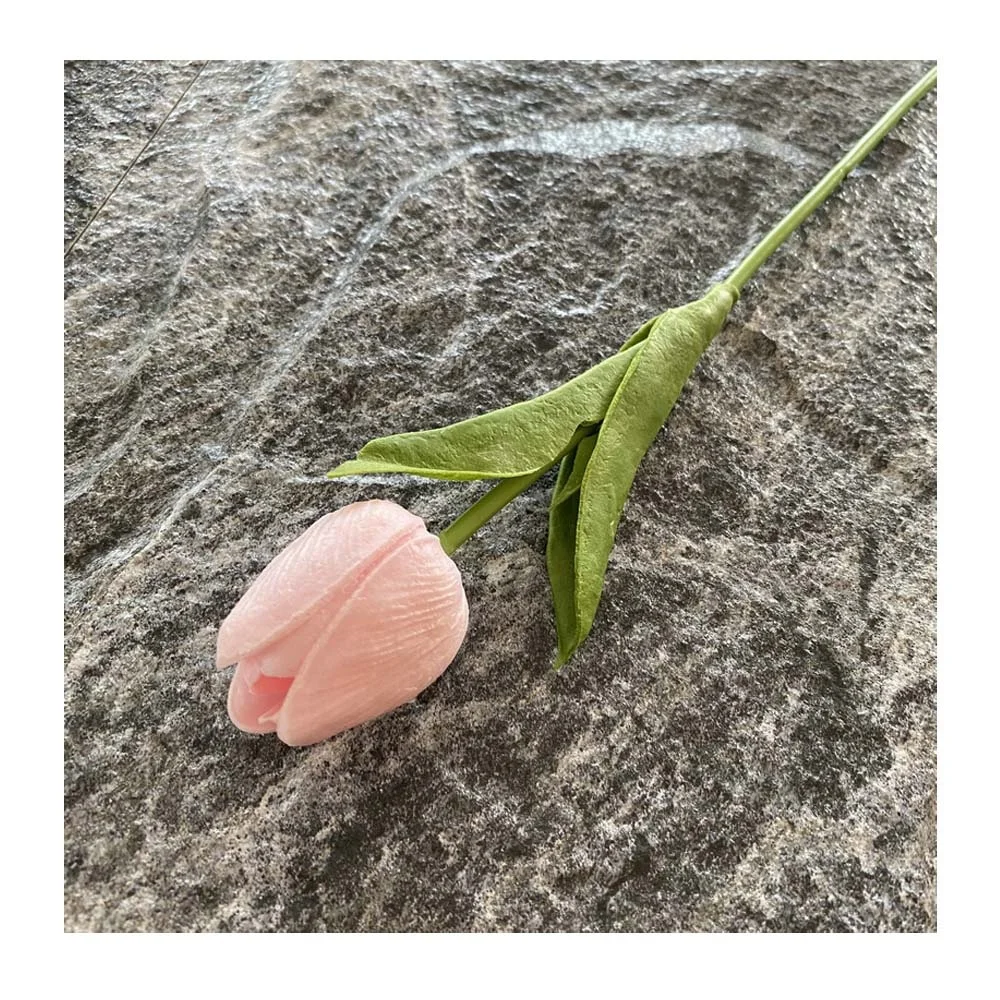 High Quality Artificial Tulips Single Soft Rubber Silicone Blue Purple Pink Black Red Yellow White Tulip Flower for Table
