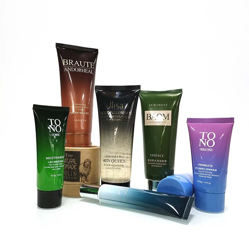 Manufacturers 100g Packing Facial Tubes Round Shape Gold Color Skin Care Cosmetic Plastic Tube with Cap