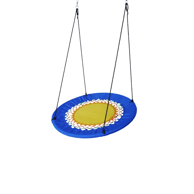 Quality Multi-Color Tree Saucer Swing Kid Hanging Platform Fabric Hammock Round Nest Saucer Tree Swing With Rope For Children