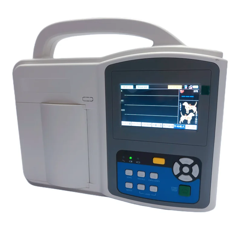 Veterinary touch screen medical equipment 3 channel 5 leads ECG machine with automatic interpretation UN8003V