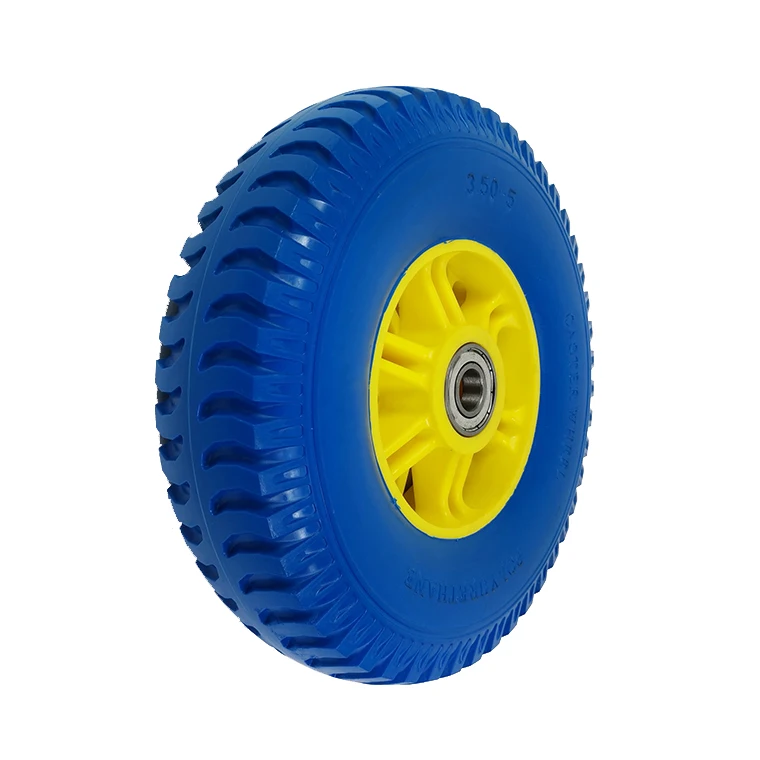 260*85mm flat free smooth thread soft rubber tire pu foam flat free wheel for kids tricycle wagon cart