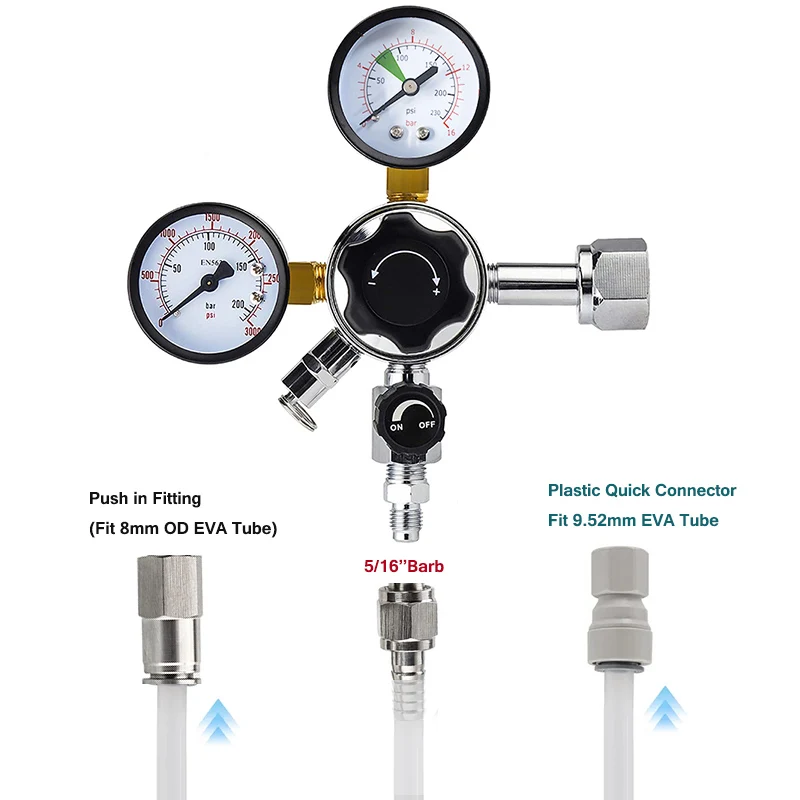 Professional High Pressure Soda Water W21.8  Co2 Regulator 0-150 Psi Soda Bottle Cylinder Regulator