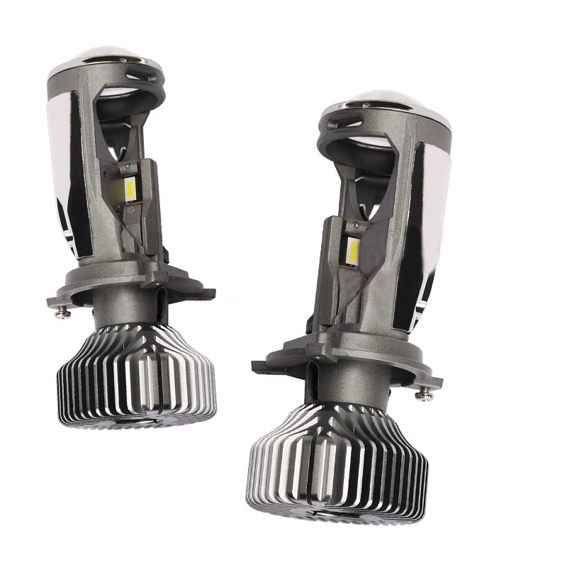 Mini SIze 1.5inch bi Projector Lens led headlight H4 5500k High And Low Beam Mini Led Bulb  Projector Lamp H4 For Replacement