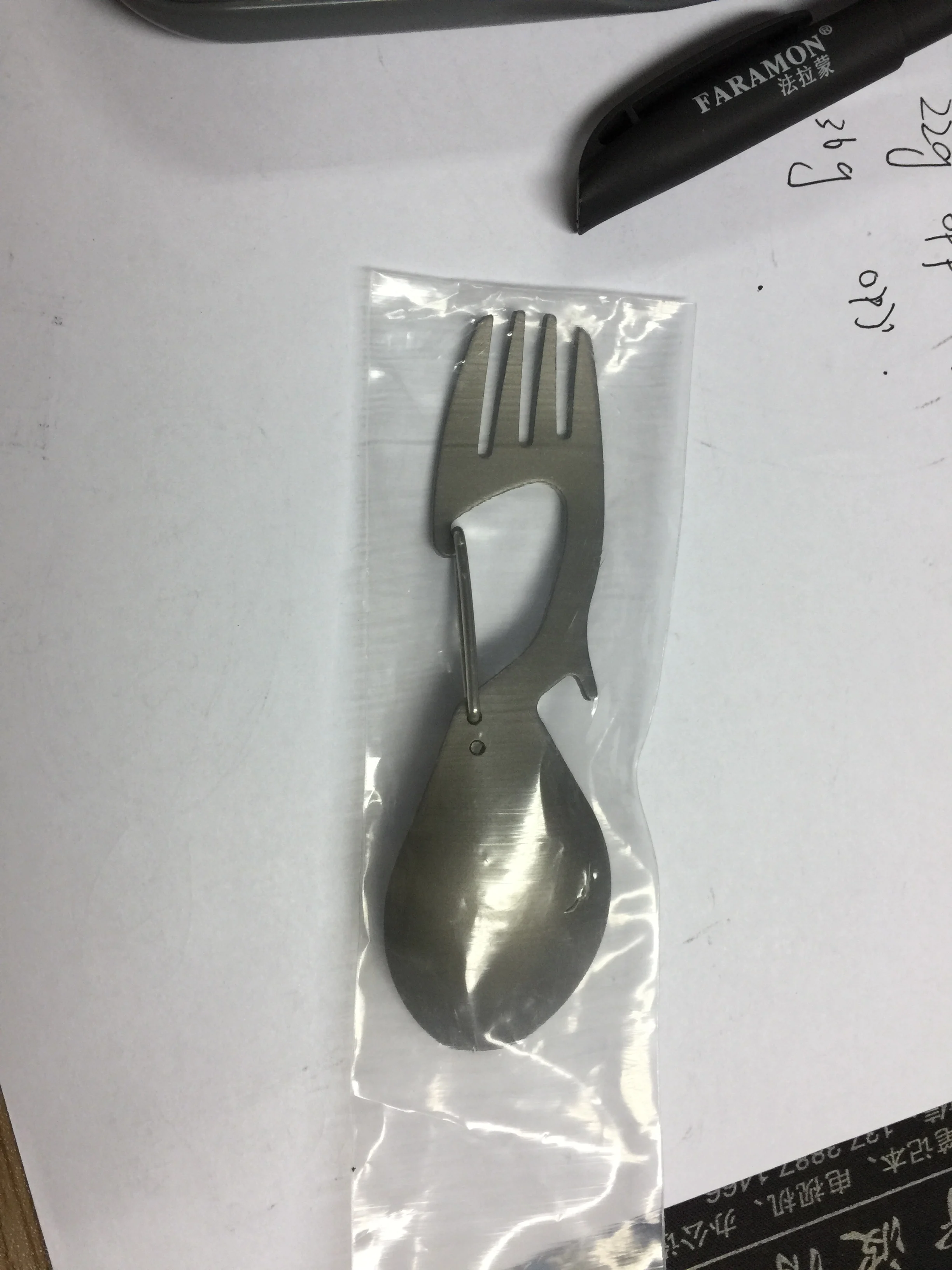 
Multifunction titanium stainless steel 3 in 1 sporks with spoon fork bottle opener for camping and hiking 