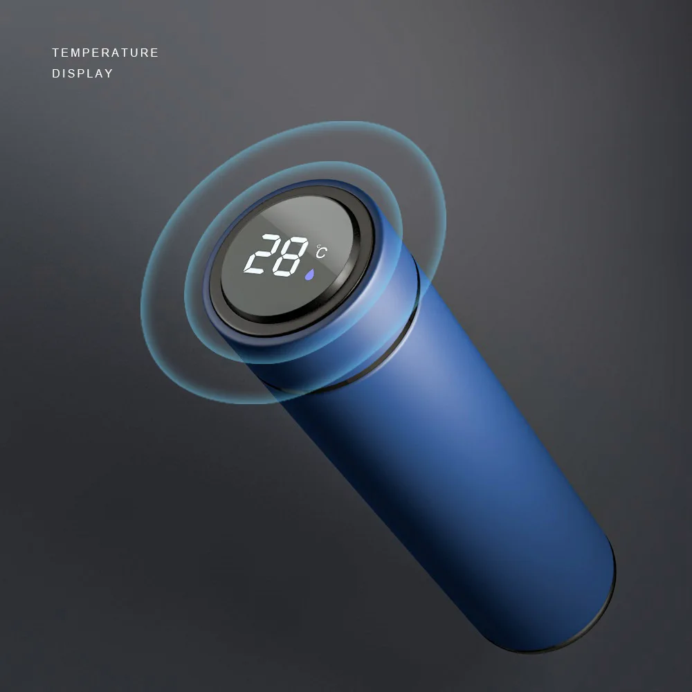 Factory Stock 500ml 304 Stainless Steel Led Display Smart Thermos Cup for Child Gift Straight Tumbler Bottle