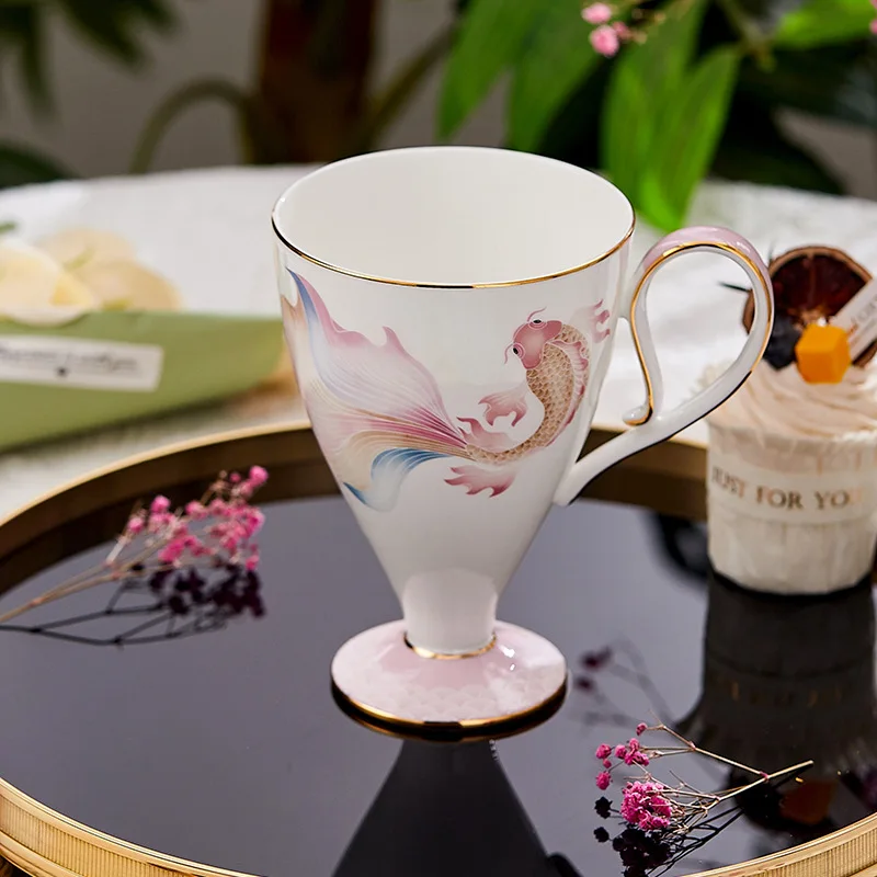 High-grade bone china handmade ceramic mugs ceramics plate and cups set