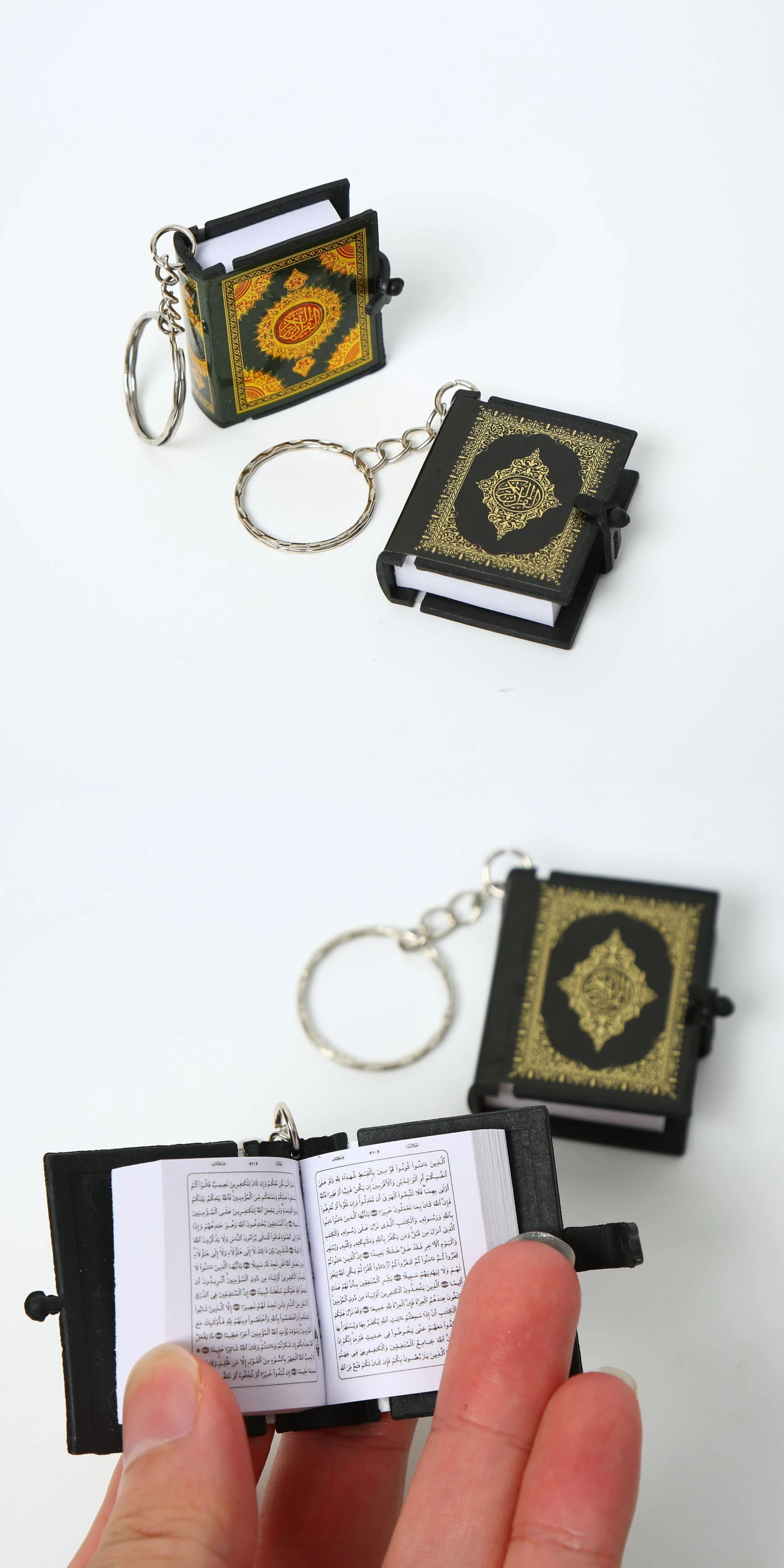 Wholesale Creative Mini Muslim Holy Quran Book Keychain Fashionable Religious Craft Keyring Creative Quran Book Keychain