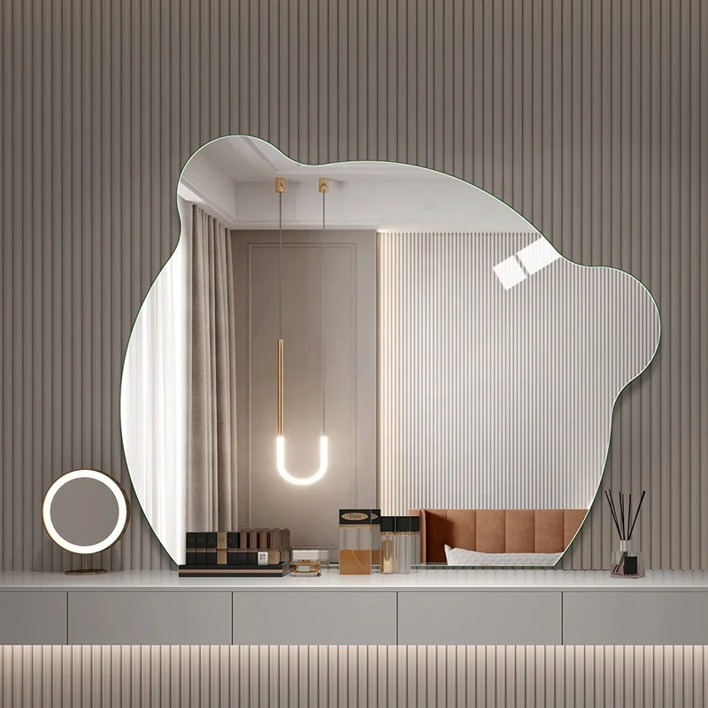 Creative Bear Shaped Irregular Mirror Wall Hanging Bath Mirrors Bathroom Makeup Mirrors