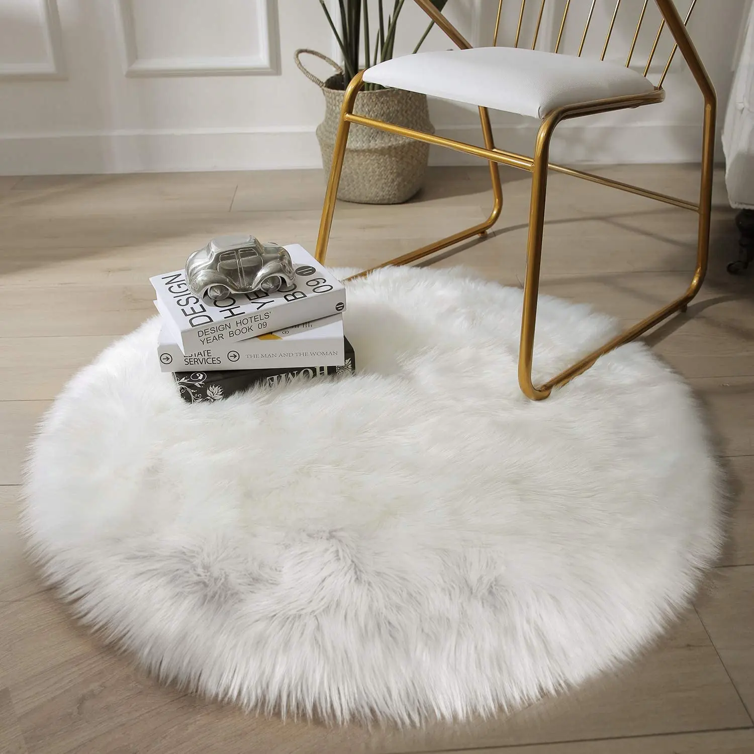 Large fluffy round white faux fur rug circular living room rug sheepskin fur mats fluffy rug shaggy carpet