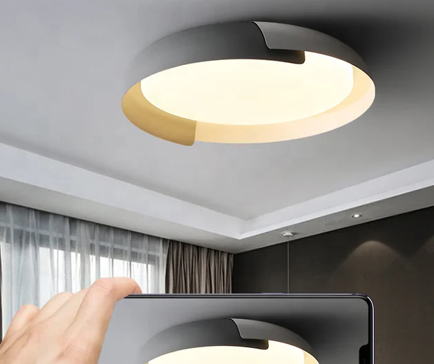 Colorful LED Ceiling Lamp For Living Room Bedroom Round aluminum Modern Wooden Led Ceiling Light