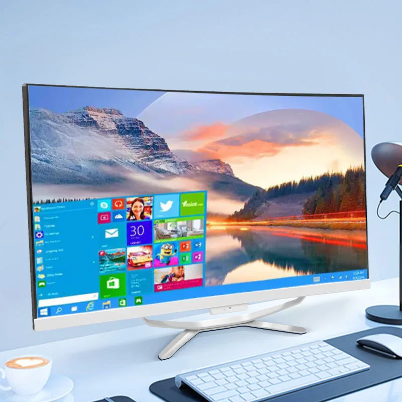 24 27 Inch Game Desktop CPU 16G RAM 512GB SSD Power Supply HD Curved Screen All In One PC Gaming Desktop Computer