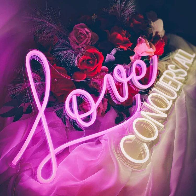 Ready to ship romantic name custom led neon light sign flex neon letter for wedding decoration