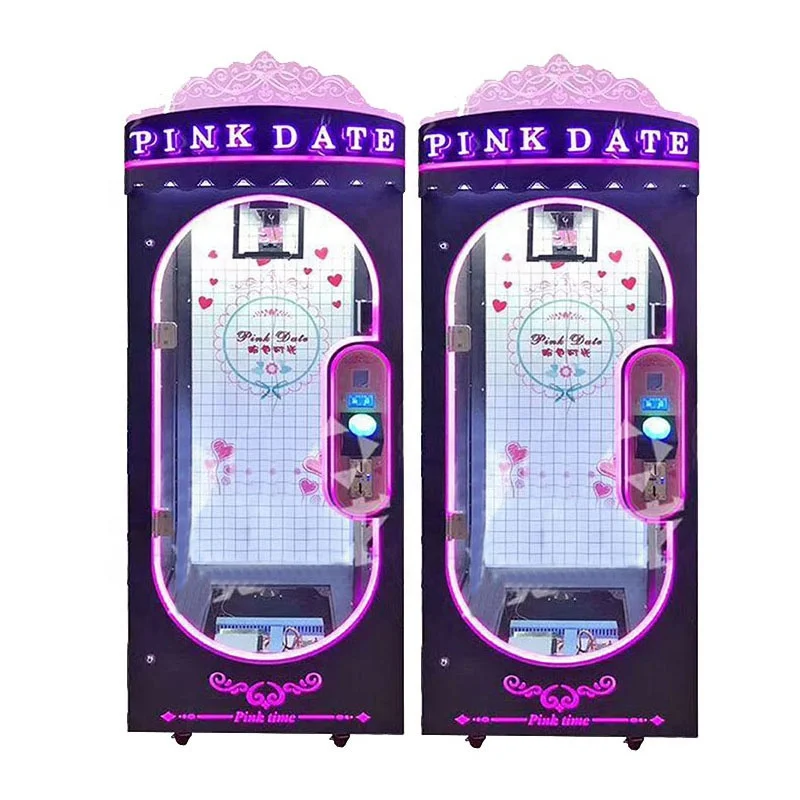 Amusement park coin operated doll vending pink date cutter plush game machine