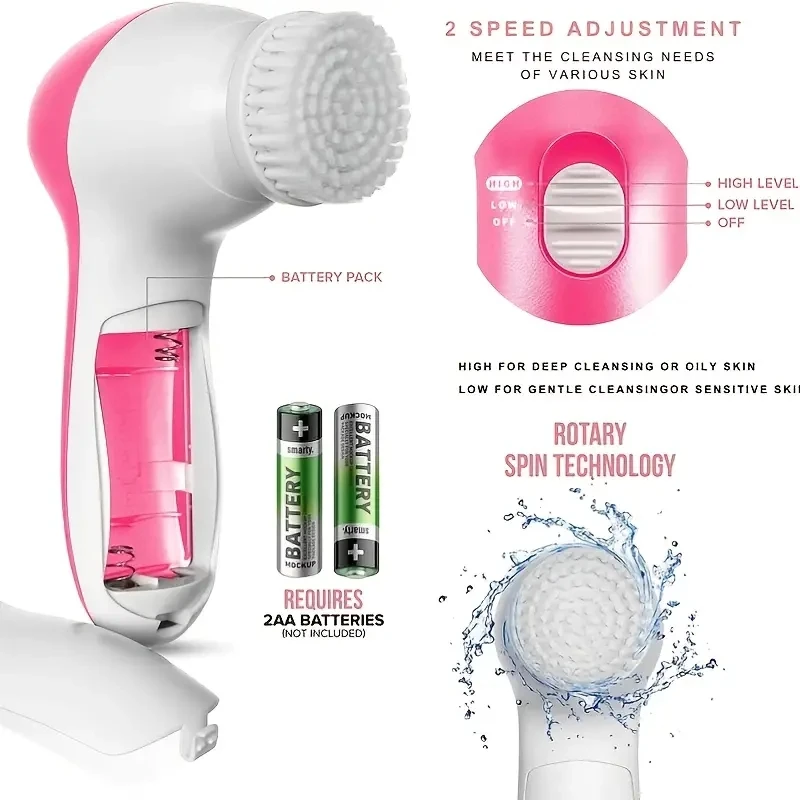 Electric Facial Cleaner 5 IN 1 Face Cleansing Brush Wash Machine Spa Skin Care Massager Blackhead Cleaning Facial Cleanser Tools