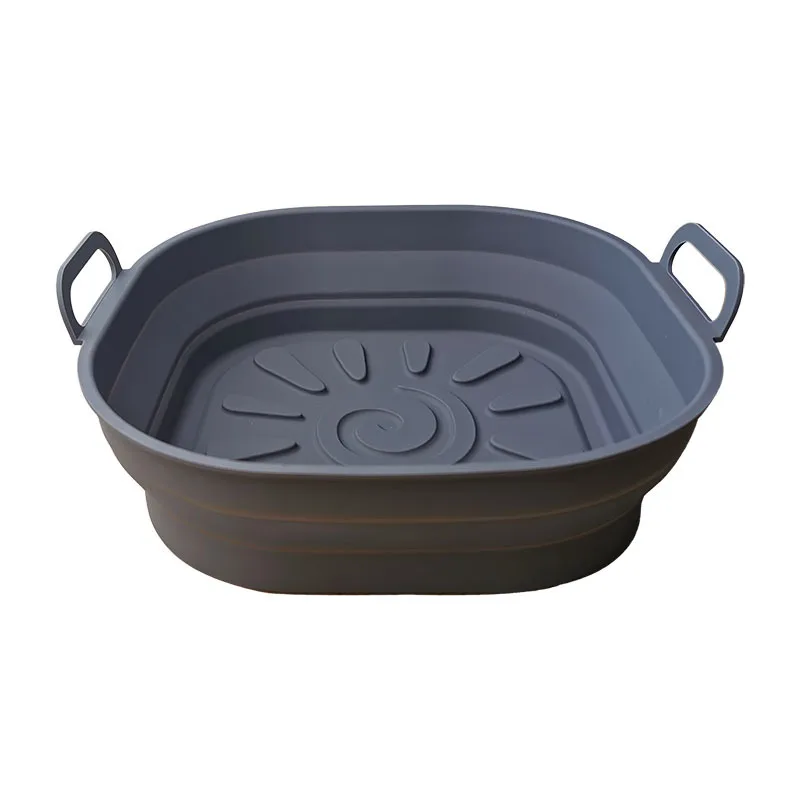 Customized High Temperature Resistant BPA Free 22cm*21cm Square Platinum LFGB Silicone Air Fryer Silicone Pot Baking Pan
