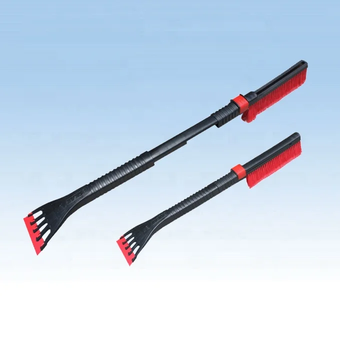 Plastic snow brush with ice scraper