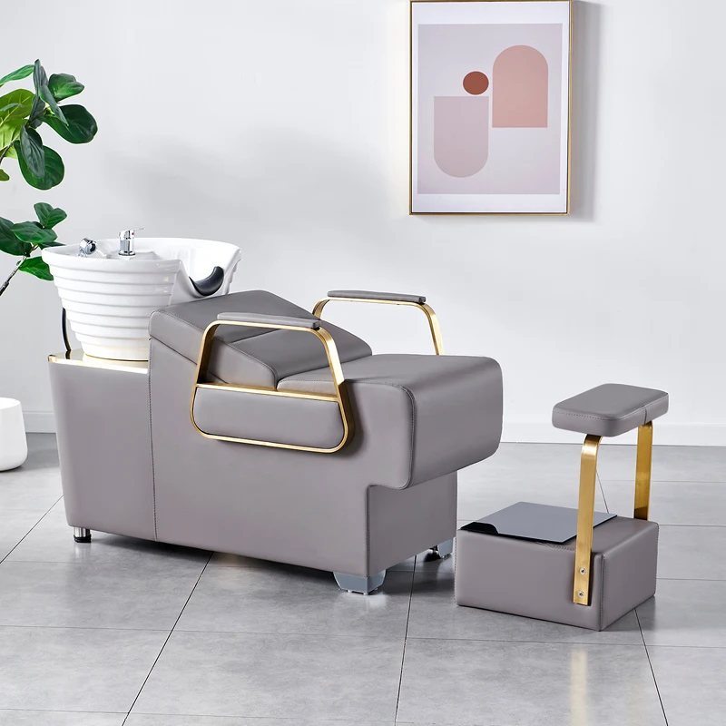 China Manufacturer Hair Salon Furniture Shampoo Washing Basin Chairs Shampoo Bed